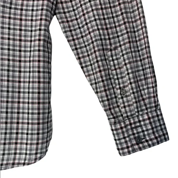 John Varvatos Men’s Medium Long Sleeve Shirt Checkered - Picture 7 of 13